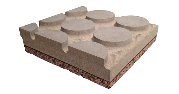 Pannelli radianti biosostenibili in cementolegno e sughero biondo BetonRadiant Cork